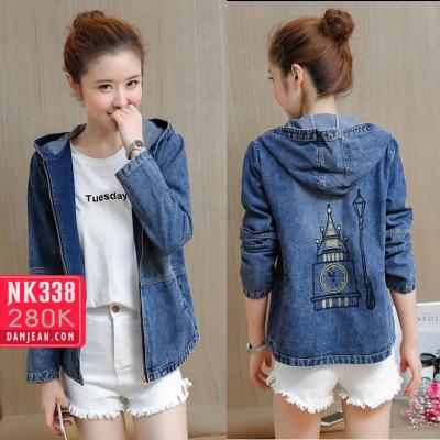 ÁO KHOÁC JEAN THÊU THÁP ĐỒNG HỒ BIG BEN - NK338